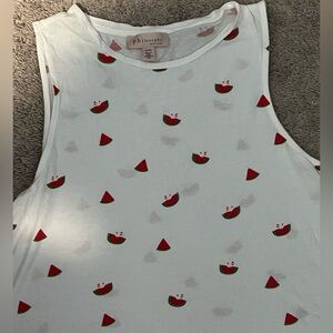 Philosophy White Top with Watermelon Accents